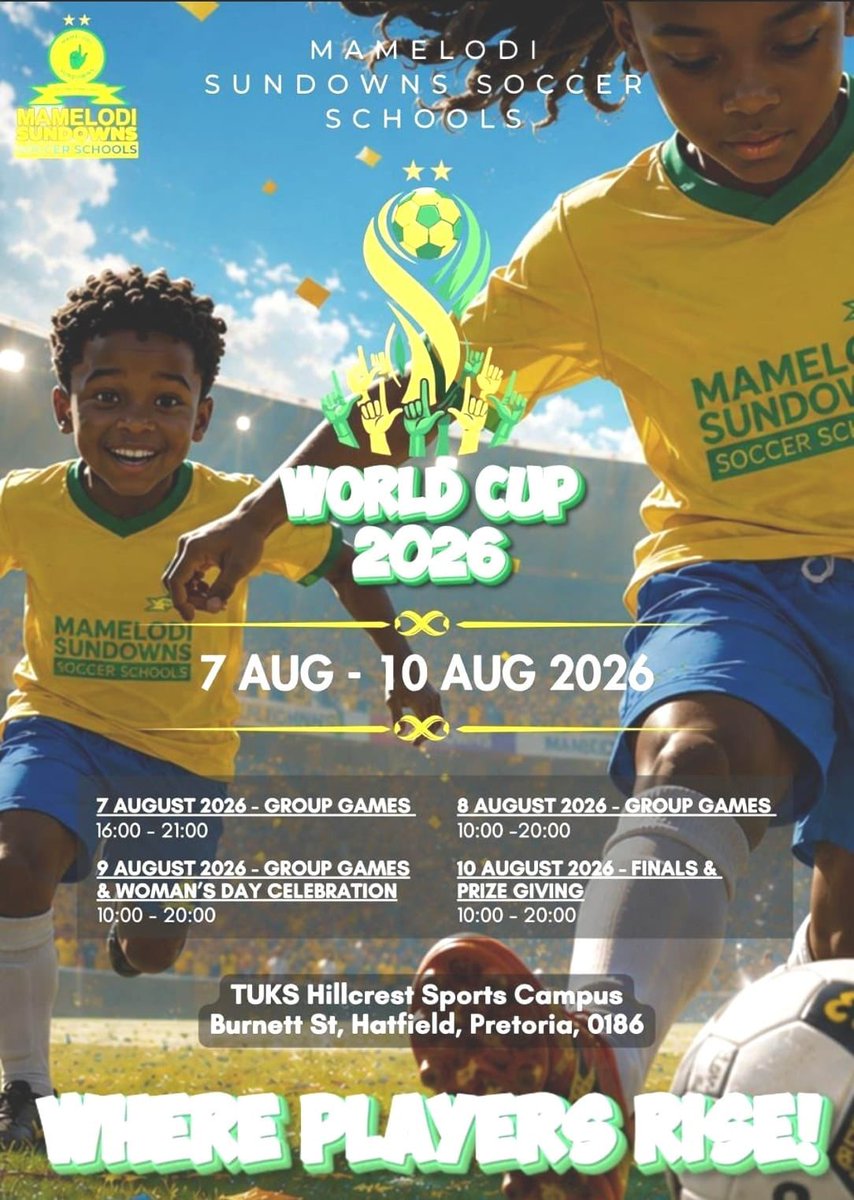 Football__Stage's tweet photo. Mamelodi Sundowns Soccer Schools World Cup 

16 Franchises 
1000 Players 
500 Matches 

This is Massive‼️ https://t.co/zBuX7nm77A