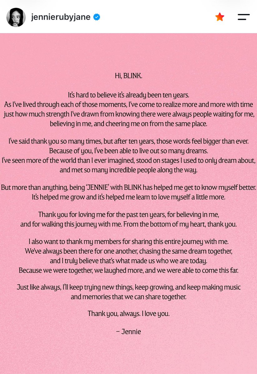 official_jensoo's tweet photo. Jisoo &amp; Jennie’s letter for Blackpink’s 10th anniversary 🖤💗 https://t.co/CvPOj33npp