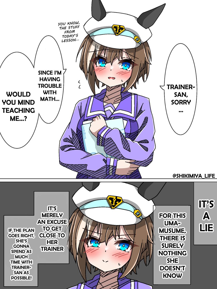 umamuchan's tweet photo. Cheval grand would like a free lesson by shikimiya_life
TL &amp; TS by me

#ChevalGrand 
#Umamusume 
#UmaTranslations https://t.co/LgtSf9DtVq