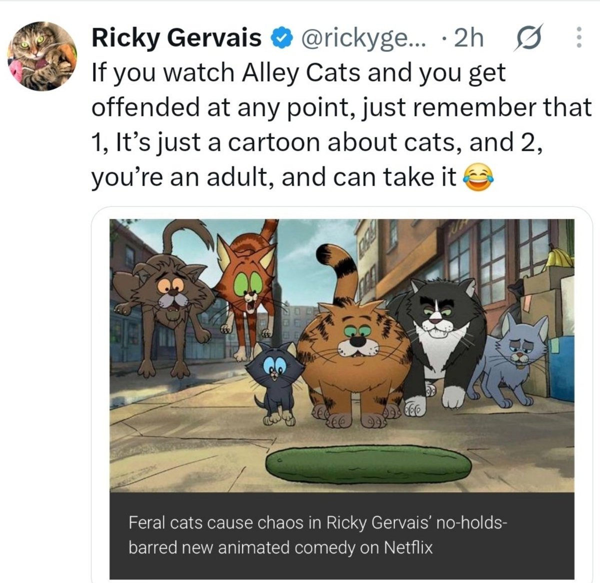 PWGregory's tweet photo. It's never about whether something is funny or not with Ricky is it? https://t.co/cO2gaeug29