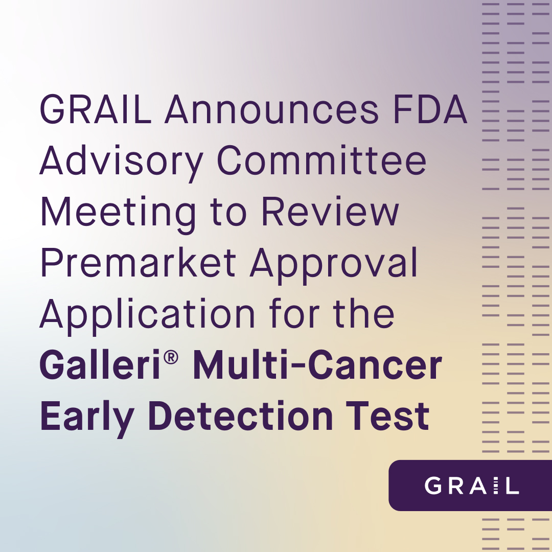 GrailBio's tweet photo. Today GRAIL announced that the U.S. Food and Drug Administration’s (FDA) Molecular and Clinical Genetics Panel of the Medical Devices Advisory Committee is scheduled to meet on Sept. 23, 2026 to review the Premarket Approval (PMA) application for the Galleri® multi-cancer early detection (MCED) blood test. 

Learn more: https://t.co/rJVtChtozY