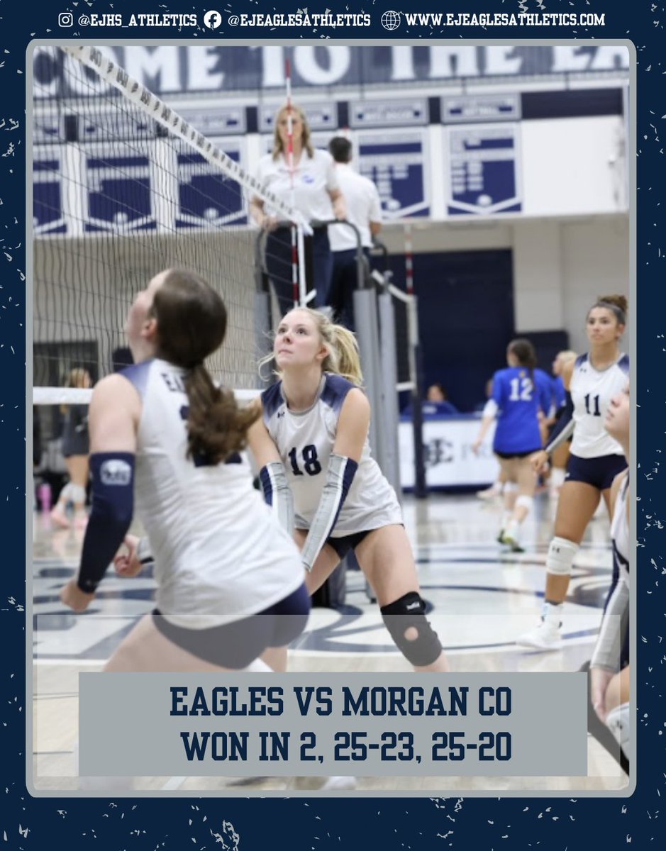 EJ_Athletics's tweet photo. Volleyball took home the win last night vs Morgan Co! GO EAGLES! #BluePride https://t.co/HtTxu9ThLZ