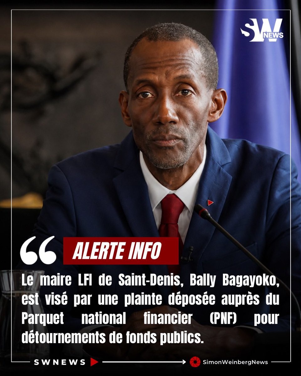 SlMONWEINBERG's tweet photo. 🔴🇫🇷⚖️ | ALERTE INFO> Le maire LFI de Saint-Denis, Bally Bagayoko, est visé par une plainte déposée auprès du Parquet national financier (PNF) pour détournements de fonds publics.

L’association AC!! Anti-Corruption, présidée d’honneur par l’ancien juge Éric Halphen, demande l’ouverture d’une enquête après les révélations du Canard enchaîné concernant son parcours professionnel.

La plainte contre X évoque plusieurs infractions présumées :
▪️ Détournement de fonds publics
▪️ Soupçons d’emploi fictif
▪️ Prise illégale d’intérêts
▪️ Favoritisme
▪️ Cumul irrégulier d’activités publiques

Selon les éléments publiés par plusieurs médias, dont Le Monde et Libération, Bally Bagayoko aurait cumulé pendant plusieurs années un poste de cadre à la RATP, rémunéré plus de 6 000 € par mois, avec ses fonctions d’adjoint au maire de Saint-Denis puis de vice-président du conseil départemental.

L’association demande notamment à la justice de vérifier si les autorisations administratives nécessaires à ce cumul avaient bien été délivrées et si l’élu exerçait effectivement son activité à la RATP durant cette période. Si tel n’était pas le cas, les salaires versés pourraient constituer une utilisation irrégulière de fonds publics.

Contacté par l’AFP, Bally Bagayoko n’a pas souhaité réagir. La RATP indique, de son côté, qu’elle se tient à la disposition de la justice si une enquête est ouverte.

#France #Justice #LFI #SaintDenis #Politique