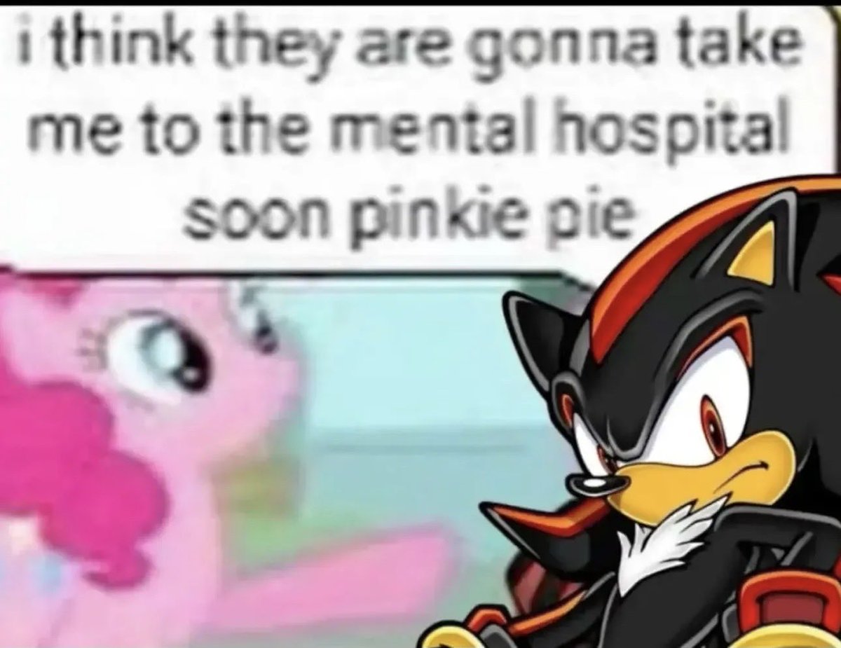 nikokatt's tweet photo. Meme redraw with shadow and pinkie lol #mlpmeme #shadowthehedegehog https://t.co/7LOEwpNWWC