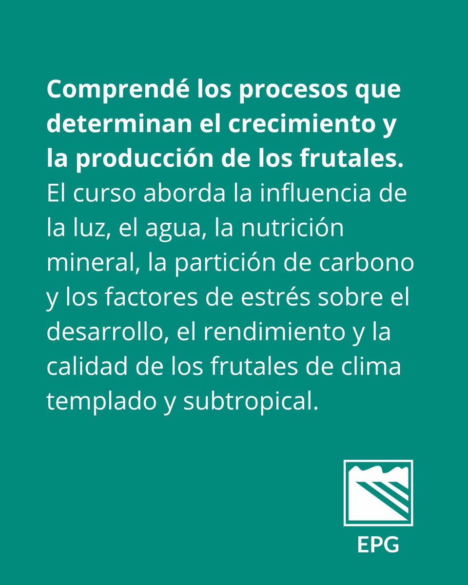 epg_fauba's tweet photo. ¿Qué determina la productividad y la calidad de los frutales?
Conocé los procesos fisiológicos que regulan su crecimiento, floración, nutrición y respuesta al ambiente, y aprendé a optimizar su manejo.
📅 Inscripciones abiertas.
📩 Más info: epg@agro.uba.ar https://t.co/dI8uceSwt9