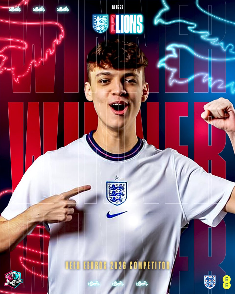 EnglandGaming's tweet photo. It's decided! @Tekkz will play for England in the UEFA eEUROS 2026!

After 8 incredibly close games, Tekkz takes it home! Bring on the eEUROS 👏🏆 https://t.co/tx80k2ZL12