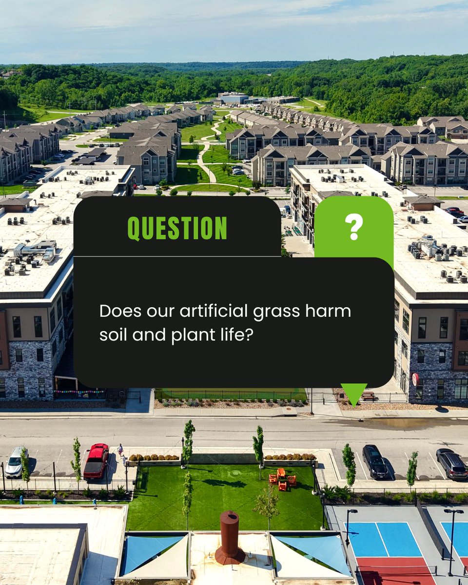 Turfetc's tweet photo. Curious about what artificial grass means for your landscape?🌱 

Let us know what other questions you have!

#SYNLawn #lawncare #landscape #ecofriendly #kansascity https://t.co/vtFp2ECN2L