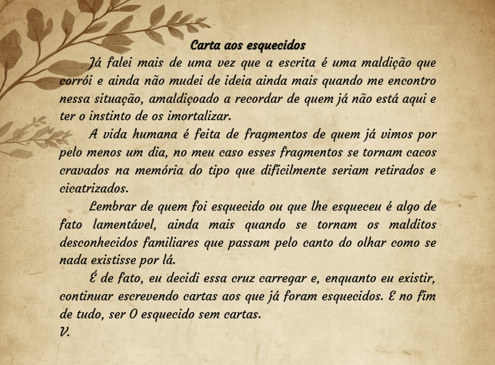 0rfieus's tweet photo. O de hoje é um tanto melancólico, não tenho muito o que dizer sobre esse e nem quero tanto.
Tentativa de fuga do esquecimento. https://t.co/HoEEIGw1FU