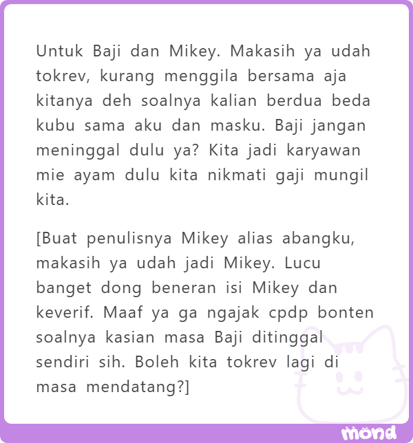 OwnersJono's tweet photo. Mksh lait udh nulis p yg bkn phainon itu,,

Ad bwt jae,, dr sp tuch tsie tsie,,

Bwt baji x mikey mksih udh tokrev kt.x,,

Ele jwb tu ditanyain,, ksian tkut mti pnasaran,, https://t.co/PgnG0Ox1UF