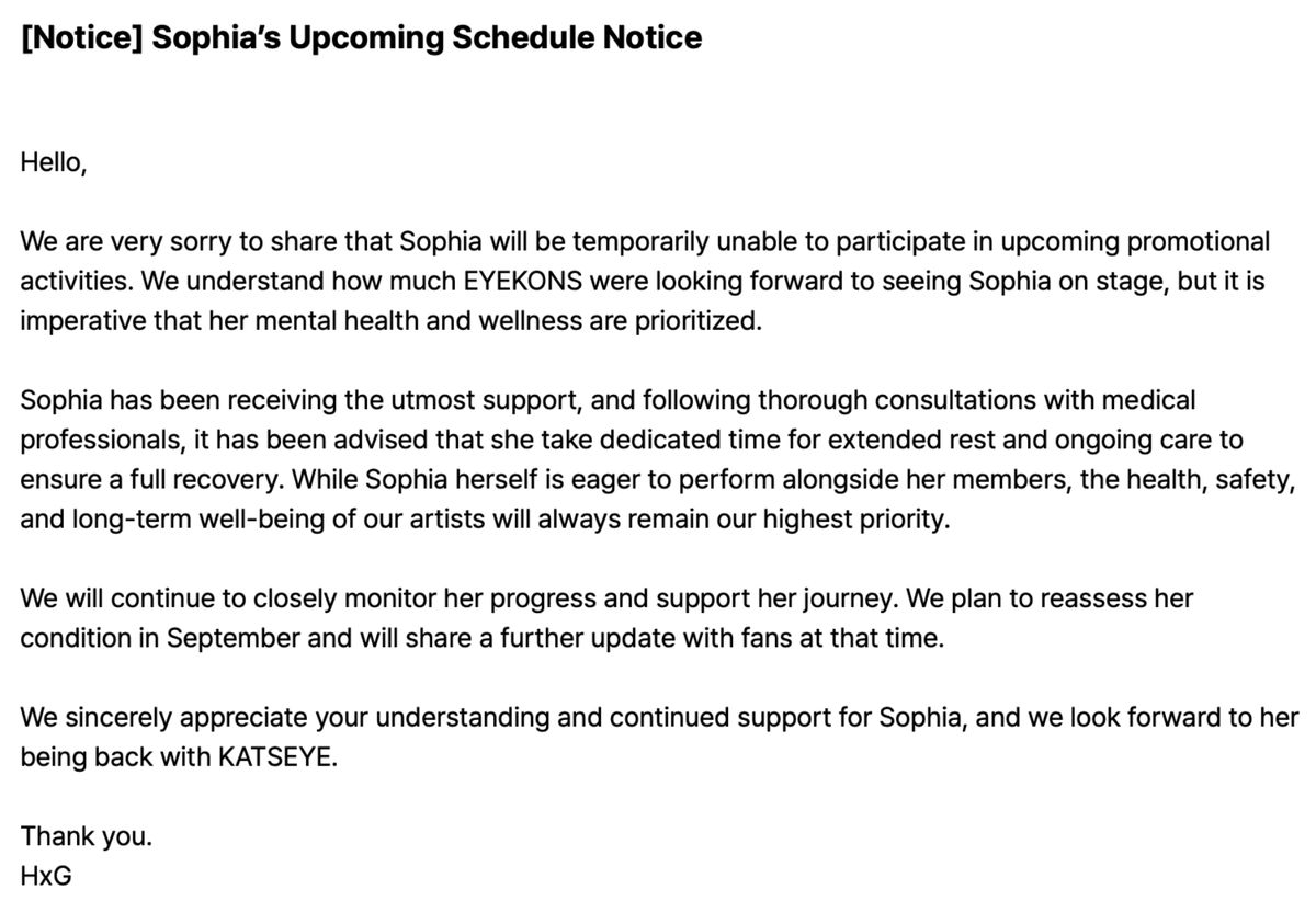 katseyeworld's tweet photo. [Notice] Sophia's Upcoming Schedule Notice
https://t.co/6VrGIboVV6 https://t.co/hAEK5OiUi8