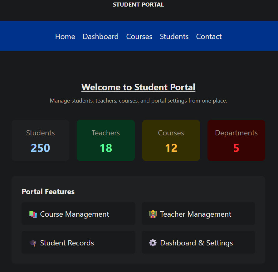 itstarunsen's tweet photo. Built a Student Portal while learning React Router.

Features:
• Nested Routes
• Dynamic Routes (:id)
• useParams()
• Outlet
• 404 Page https://t.co/MkkEqvVgZK