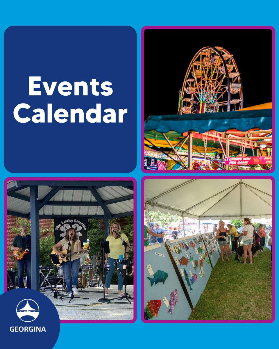 georginatown's tweet photo. There’s always something happening in Georgina. Check out this week’s events, including the Sutton Fair, Painted Perch, Uptown Keswick Parkette Concert Series &amp; the Georgina Farmers’ Market. Full details: https://t.co/aJ6n2sybn6 https://t.co/WcFi4Kya6p