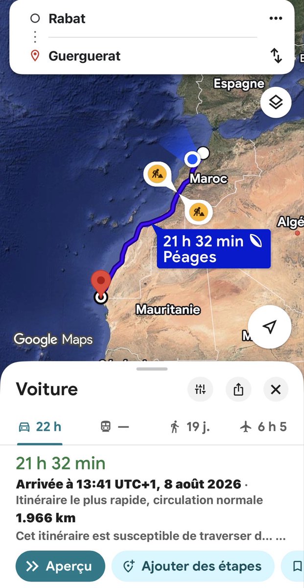 totolegrand61's tweet photo. De Rabat  Jusqu’a la frontière mauritanienne il y’a 1966 km qui peut être parcouru en 21h30’ y compris les arrêts normaux soit une vitesse moyenne de 91 km/h

Il n’existe pas en Afrique une voie aussi rapide pour parcourir une telle distance en toute sécurité le long de l’atlantique rafraîchi par une brise marine 

Bien venu aux échanges économiques entre l’Europe et l’Afrique subsaharienne via le maroc en attendant la mise en service du méga port Dakhla atlantique en eaux profondes