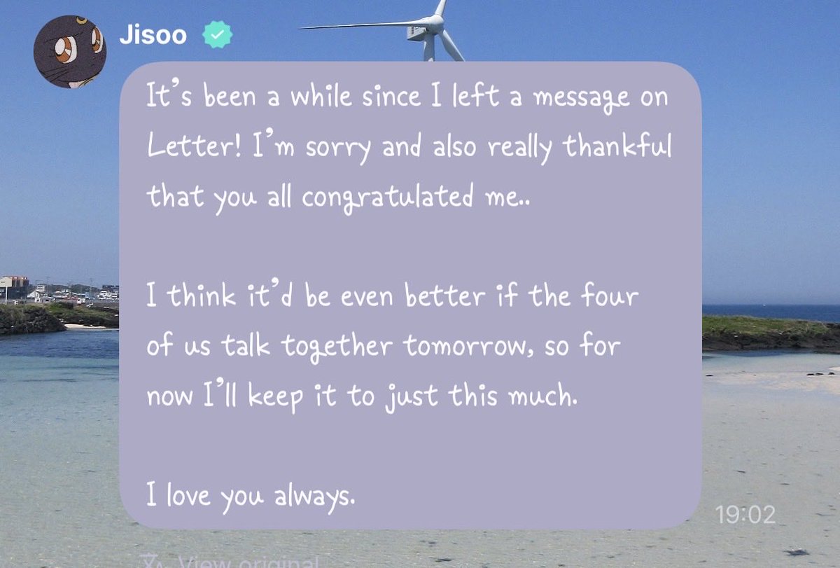 PRODJlSOO's tweet photo. the fact that she apologized both in the chat and the letter… none of this is her fault or problem🙁 https://t.co/1xak4egqWe