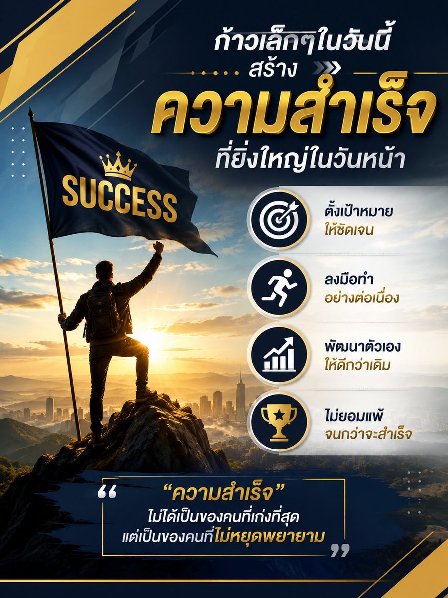 SUCCESScoi6deb's tweet photo. ✨ Success Begins Today เริ่มต้นวันนี้ ด้วยความตั้งใจ ลงมือทำทุกวัน แล้วปล่อยให้ผลลัพธ์เป็นเครื่องพิสูจน์ความสำเร็จของคุณ 🏆 https://t.co/iZvZSwOfAc