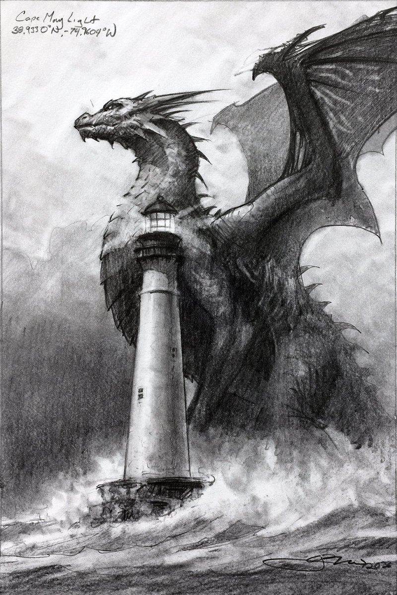 VictorGrasso_'s tweet photo. Study - Cape May Light
JAWBONE GALLERY 
#draw #dragon #CapeMayLight #CapeMay #CapeMayLighthouse https://t.co/vG9uzgzZhc