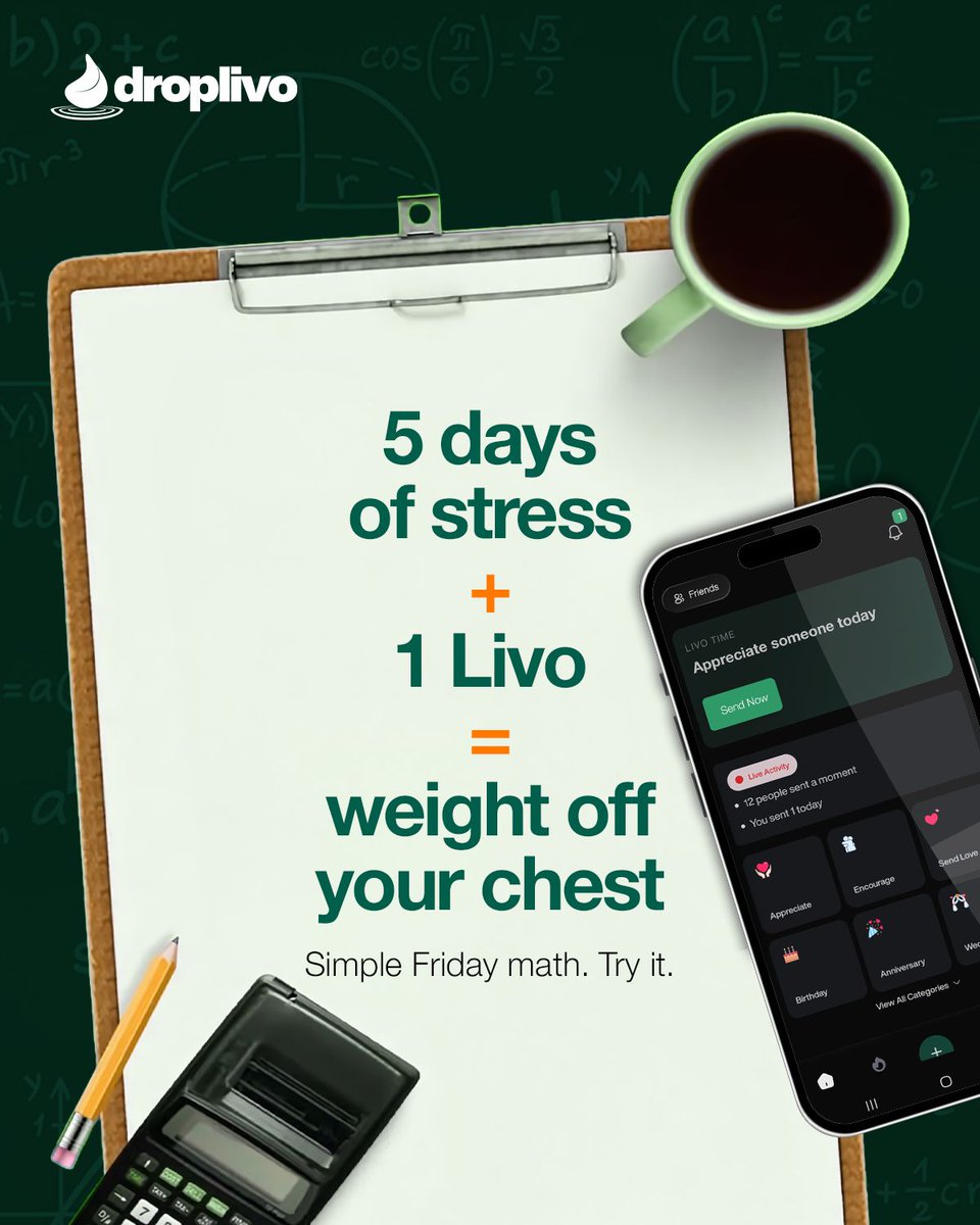 DropLivo's tweet photo. Before you log off...

Thank one person who made your week better.

A 30-second message could make their entire weekend.

💚 Send a Livo: https://t.co/RFki9sxA55

#DropLivo #FridayFeeling #SendALivo #Lola #Keivo https://t.co/vJoV1NvjNq