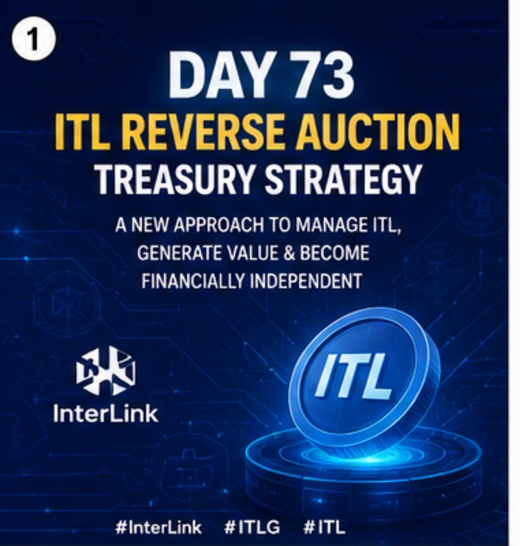 Dr_chandraiah's tweet photo. InterLink Labs managing an ITL Treasury through a Reverse Auction. Show glowing ITL coins, a high-tech treasury vault, blockchain network
#InterLink #ITLG #ITL https://t.co/zmhY3aOsTz