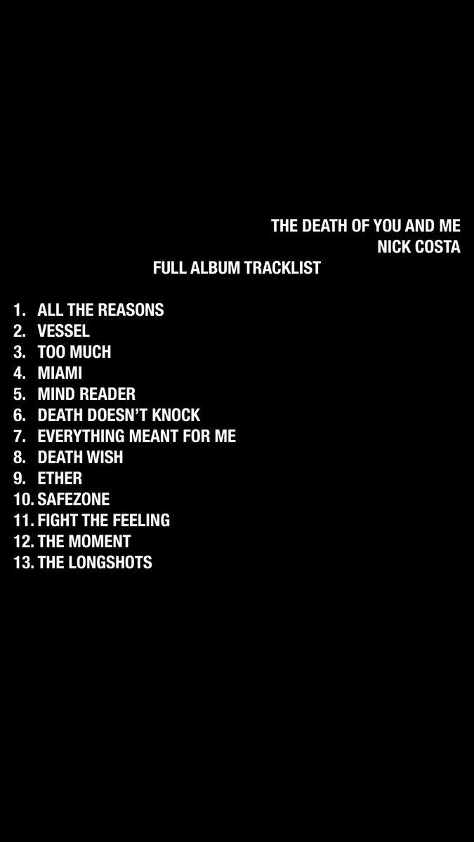 ihatenickcosta's tweet photo. "The Death of You and Me" is out now.

Full album available on https://t.co/SkOULLuntQ https://t.co/9lHawLS7nG