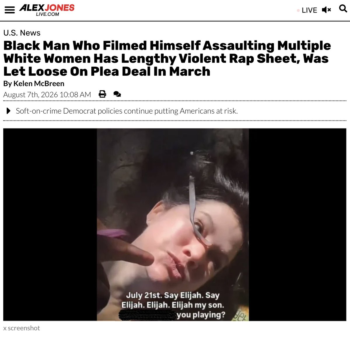 AJNlive's tweet photo. Black Man Who Filmed Himself Assaulting Multiple White Women Has Lengthy Violent Rap Sheet, Was Let Loose On Plea Deal In March  

ғᴜʟʟ ʙʀᴇᴀᴋᴅᴏᴡɴ ʙᴇʟᴏᴡ https://t.co/naVessHc8R