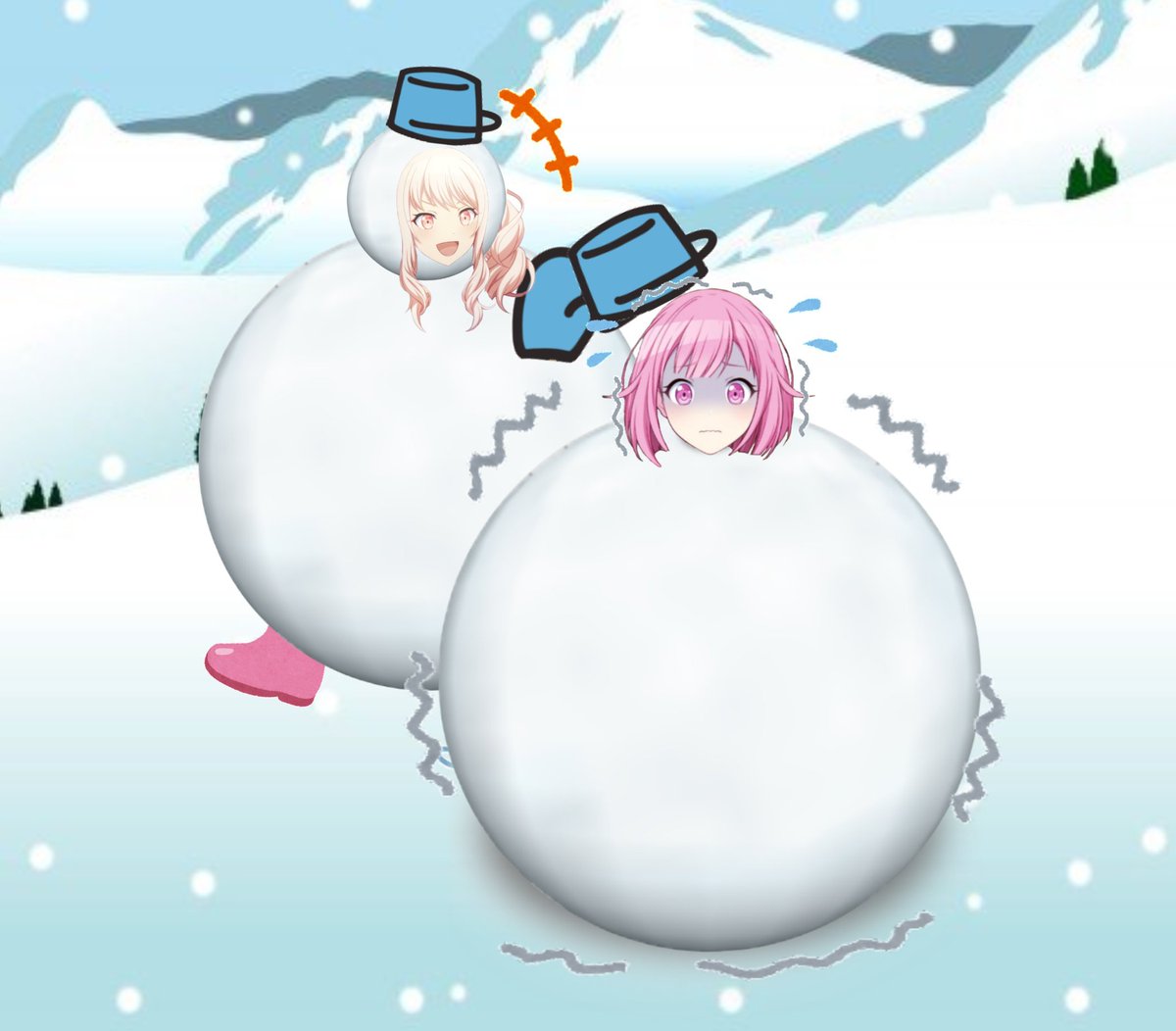 inazumaexvs's tweet photo. #毎月8日は雪だるま拘束の日
雪玉娘の作り方(⁠・⁠∀⁠・⁠)
①かわいい娘を雪だるまにします
②もがいてるところにバケツをかぶせます
③完成！
カンタンダネェ(⁠*⁠´⁠ω⁠｀⁠*⁠) https://t.co/HzyIFGUQoQ