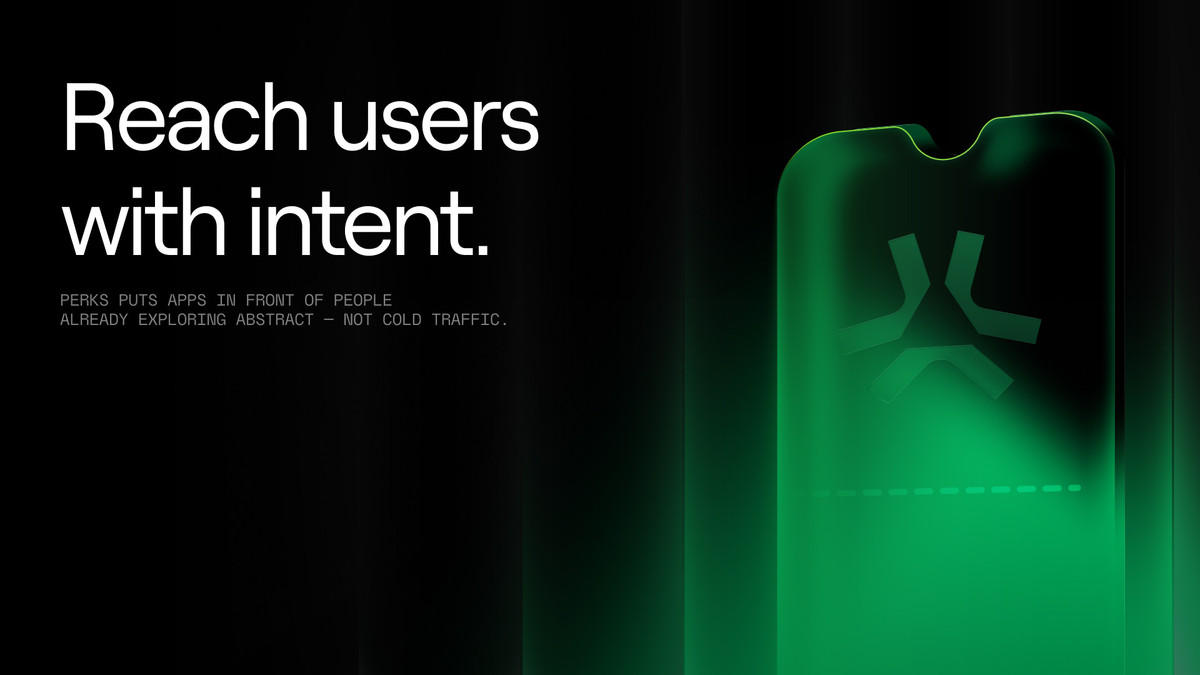 AbstractChain's tweet photo. Growth works best when incentives are aligned and reach the right users.

With Abstract Perks, builders can reach users who are already exploring apps and ready to engage.

Growth starts with intent. https://t.co/AknpLt8clR