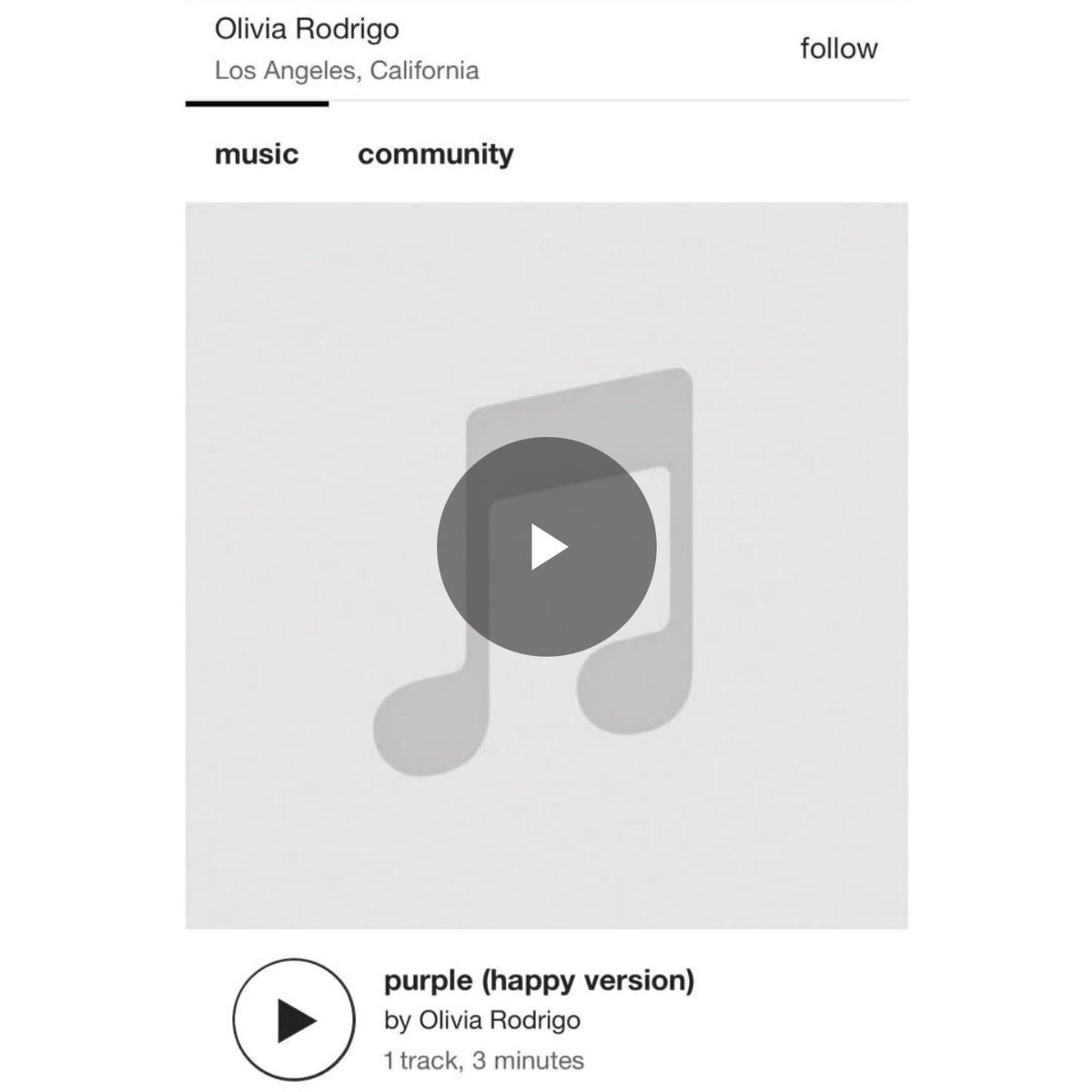 concertleaks's tweet photo. Olivia Rodrigo has surprise released “purple (happy version)” exclusively on bandcamp, with net proceeds going to Daisy Chain Fields! 

https://t.co/3Q35a3EysB https://t.co/Yl9scabcY9