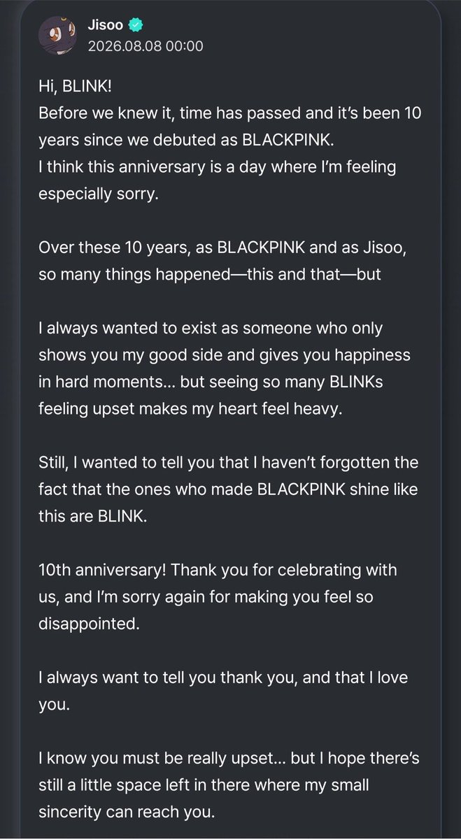 blckpinkpic's tweet photo. WE LOVE YOU JISOO😭😭 https://t.co/cLi8baSfCj
