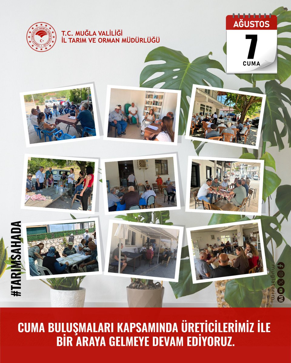 muglatarim's tweet photo. İl Müdürlüğümüz koordinesinde sürdürülen Cuma Buluşmaları kapsamında, ilimiz genelinde üreticilerimizle bir araya gelmeye devam ediyoruz. Üreten Muğla için sahada, üreticimizin yanında olmaya devam ediyoruz.
#tarımsahada 

@TCTarim @tcmuglavaliligi @trgmresmi https://t.co/Io1AnCOyuN