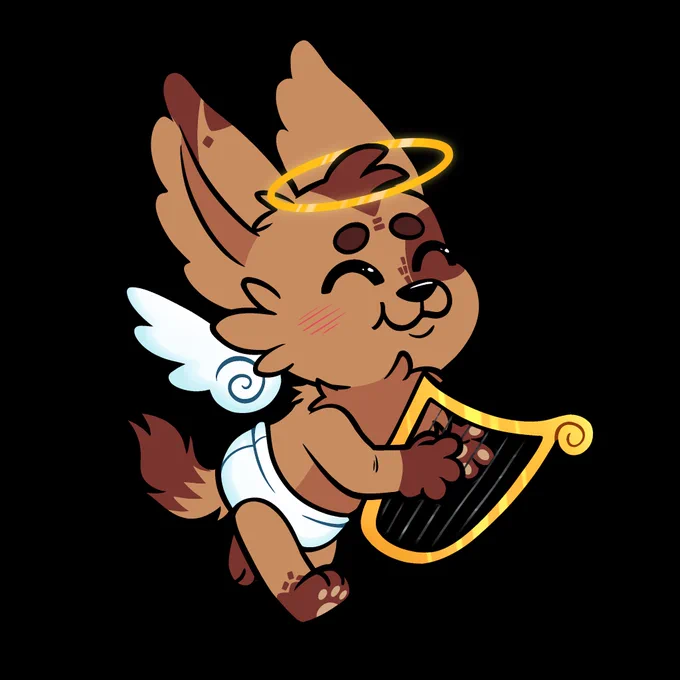 Cartoon illustration of Billy drawn as a cherub for Valentine's Day.