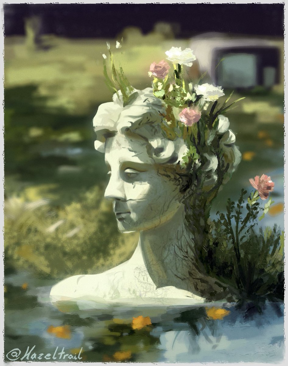 Hazeltrail's tweet photo. Painting statues is always a fun exercise to do, It was a while since I was so happy with a painting of mine lol #artmoots https://t.co/37aEbK50L0