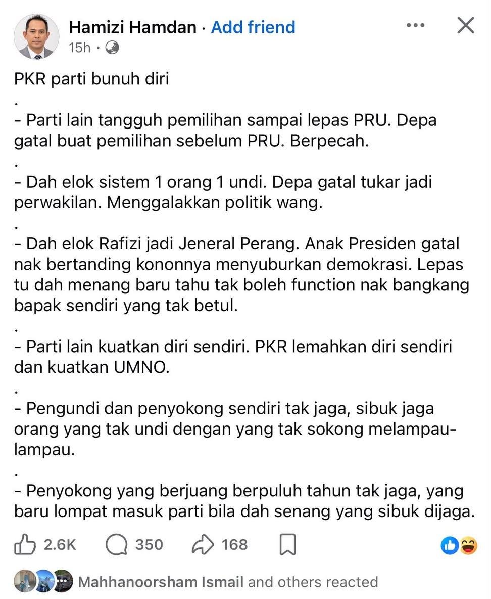 KlutzyKucing's tweet photo. Parti sendiri ada banyak isu tak selesai, pastu memanjang dok  salah kan pengundi bila kalah. Itu jelah kejenya PKR nihhh... https://t.co/FzFPeFOnG8