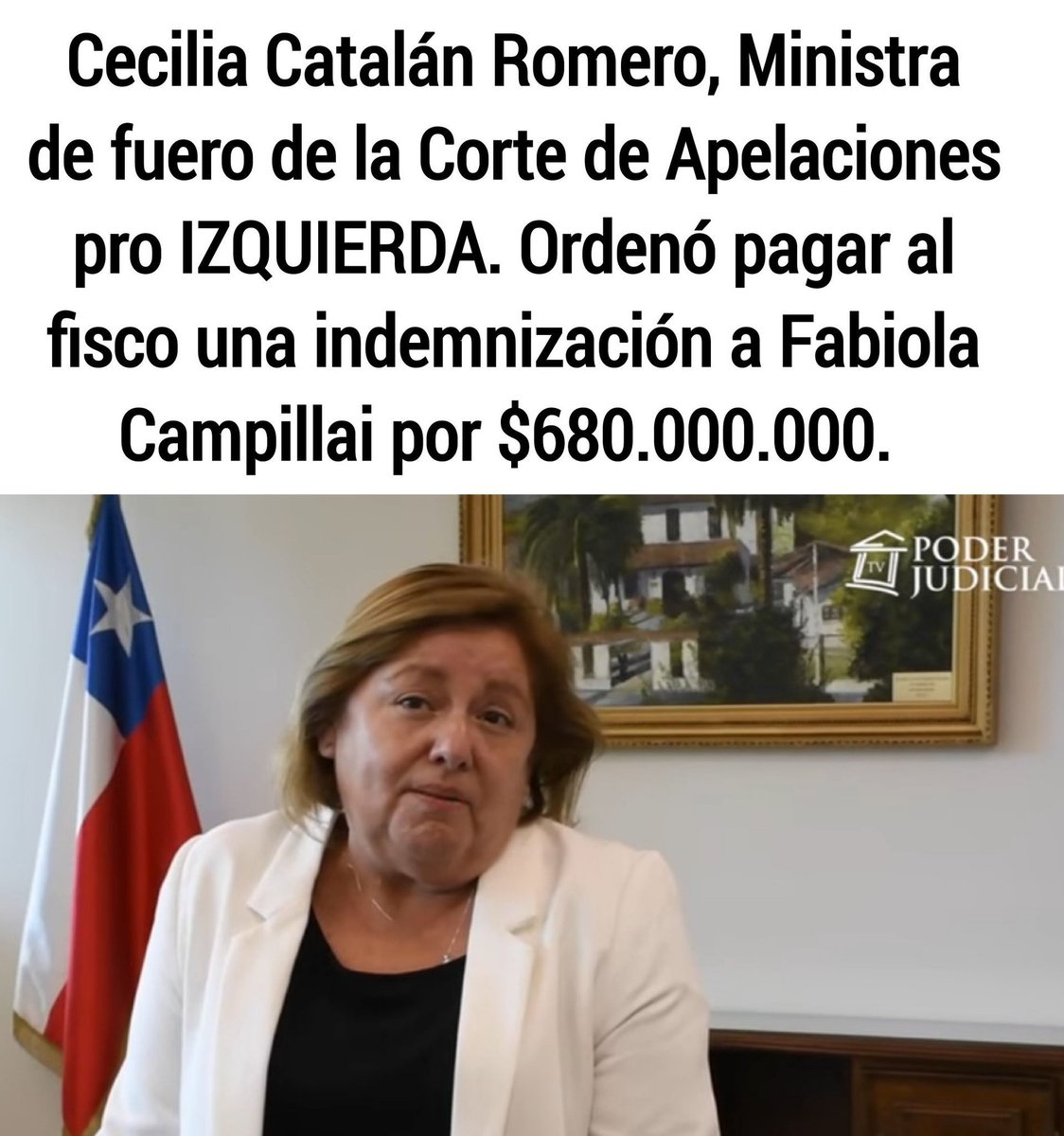 Ferantonia28's tweet photo. --Esta pirómana octubrista @DignidadFabiola, que llegó al senado sin ningún mérito, salvo a llenarse los bolsillos con nuestra $ .

 La que llamó a viva voz a
 ¡¡DESTRUIR y QUEMAR MI PAÍS!!, merece todo mi repudio y el de todo ciudadano Chileno de bien. https://t.co/yNSvUZ3r3e