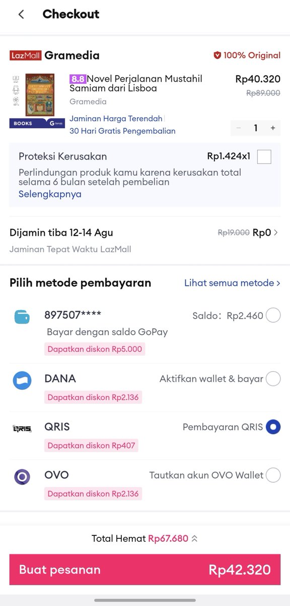 cheesepoundcake's tweet photo. Wts | jasa co l*zada "Perjalanan Mustahil Samiam dari Lisboa"
Sistem ganti alamat

+ fee= 5k

🏷 harga terhitung pengiriman ke kota semarang, harga bisa berubah tergantung waktu co

@ after dm/lgsg wa aja

#zonauang #booktwt https://t.co/qBJqFjJGuI