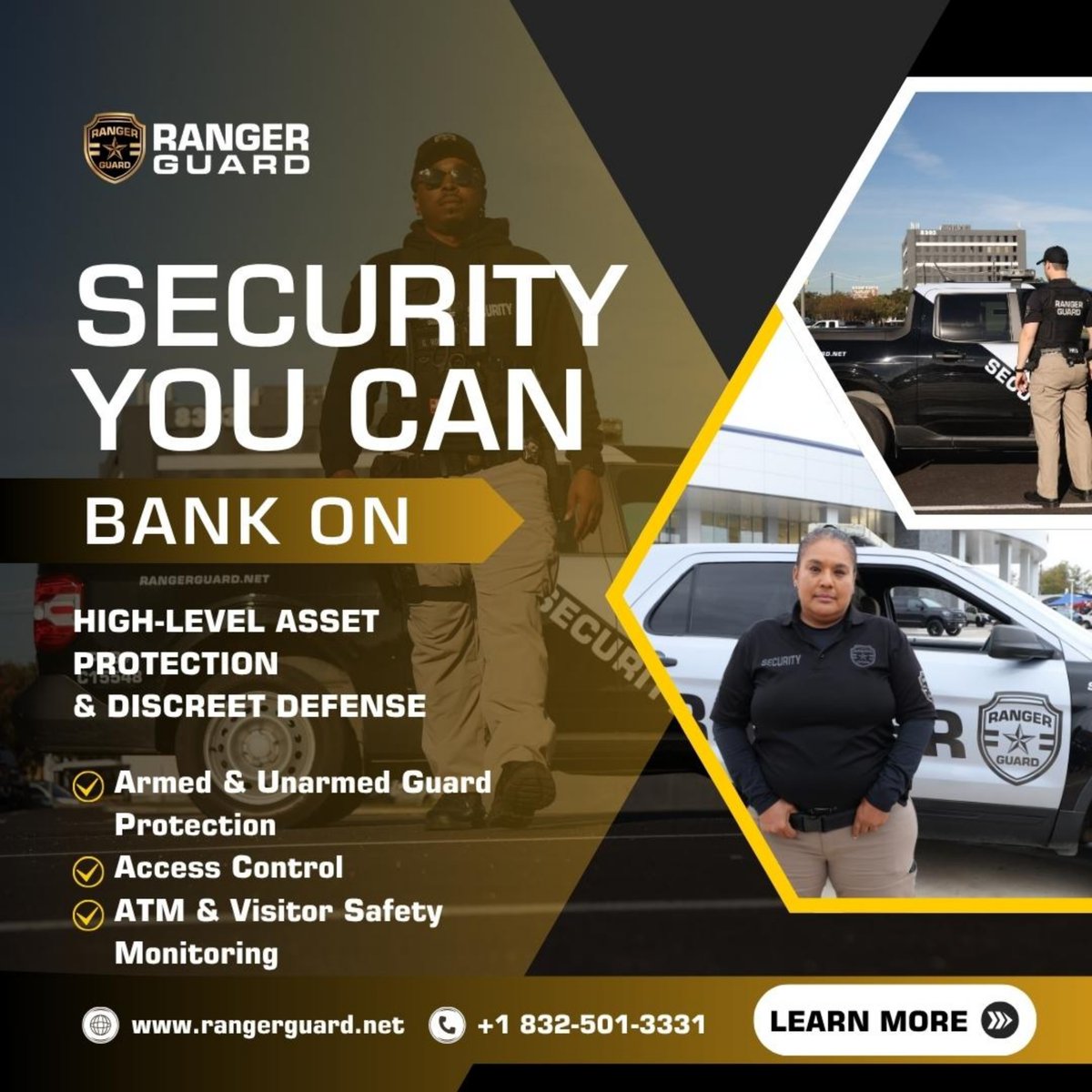 RangerGuardsTX's tweet photo. Where trust and valuable assets are on the line, compromise isn't an option. We deliver discreet, high-level protection tailored for banks and credit unions to secure transactions, staff, and visitors. 

#rangerguard #security #patrol https://t.co/VyPXlrNs28
