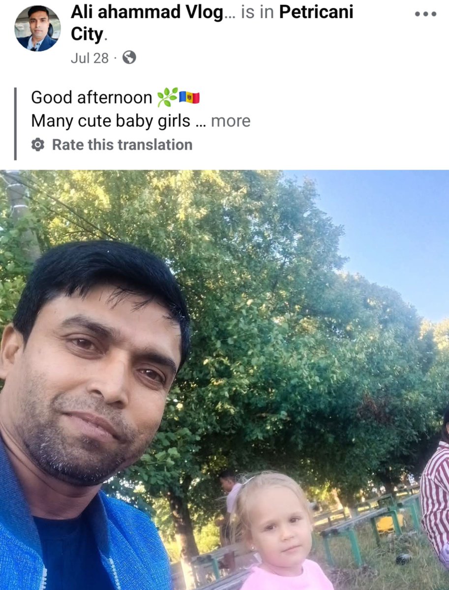 daily_romania's tweet photo. Bangladeshi migrant in Moldova takes selfie with child playing in a park and writes “many cute baby girls” https://t.co/52yY2obEoa