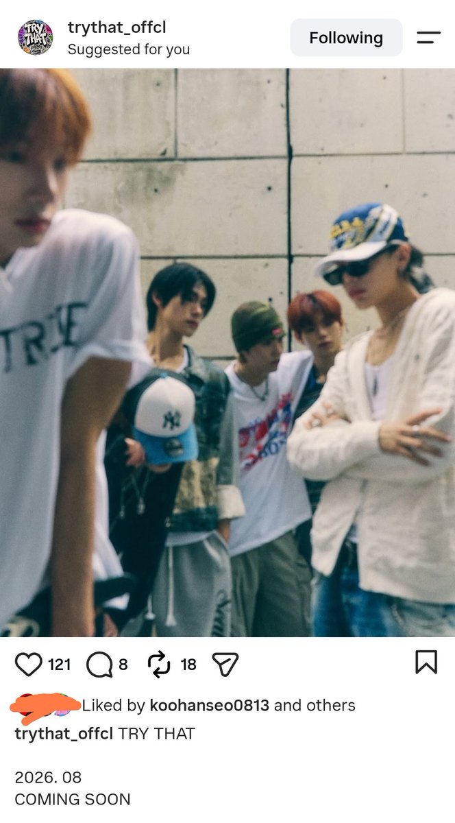 uwungz's tweet photo. Koo Hanseo has shared in his Instagram story a teaser photo with other members of TRYTHAT
It seems like they will be posting more this August 😳 I don't know if it's an idol group or a new dance crew but one thing is for sure: HANSEO IS BACK 😭❤️
#TRYTHAT #트라이댓
#KOO_HANSEO #구한서