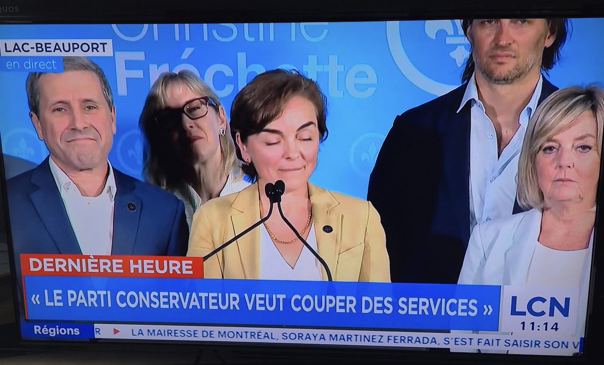 E_Duhaime's tweet photo. Christine Fréchette ne dit pas la vérité.

Le Parti conservateur du Québec veut couper dans le gaspillage et le copinage de la CAQ/Fréchette.

Le Parti conservateur veut éliminer le gaspillage tel SAAQclic, réduire la coûteuse sur-réglementation et éliminer progressivement les subventions aux entreprises.

Par exemple, en 8 ans, la CAQ/Fréchette a augmenté le budget en matière de santé de 60%. L’accessibilité est-elle améliorée? NON!

Il faut changer le modèle bureaucratique pour espérer de meilleurs résultats.

La CAQ/Fréchette pense qu’en garochant votre argent sur un monopole inefficace, le problème va se régler.

Les caquistes n’ont tout simplement pas le courage de tenir tête à la gauche et aux syndicats.

Madame Fréchette, les conservateurs vont OSER là où vous avez reculé et dire VRAI alors que vous tordez la vérité!