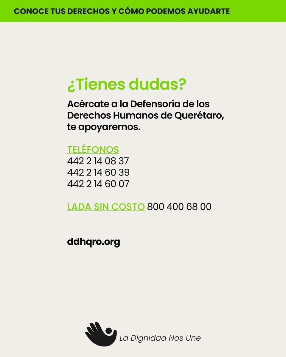 DDHQRO's tweet photo. 🔎 ¿Tus derechos fueron ignorados por una autoridad? Esto te interesa:👇

#LaDignidadNosUne https://t.co/SLBHBWYxmj