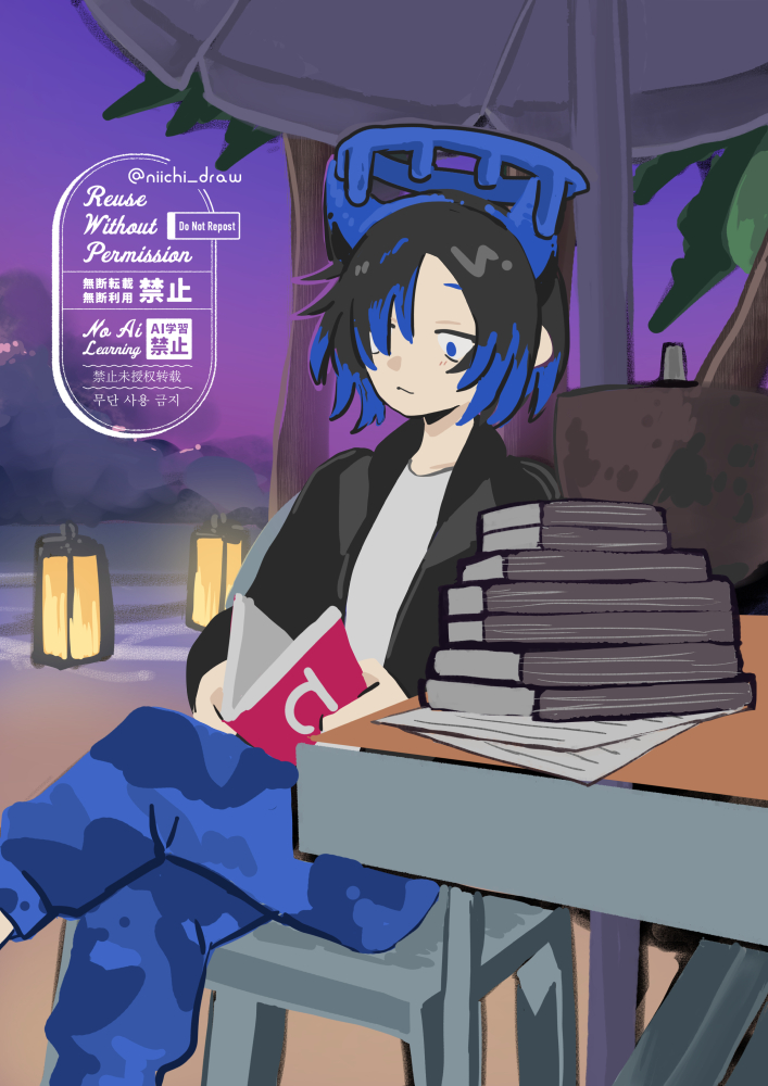 niichi_draw's tweet photo. #goghワンドロ 
#gogh版深夜の真剣お絵かき60分1本勝負
【ビーチ】【夏休み】【文庫本】
+10分です https://t.co/9BRUKTmynq