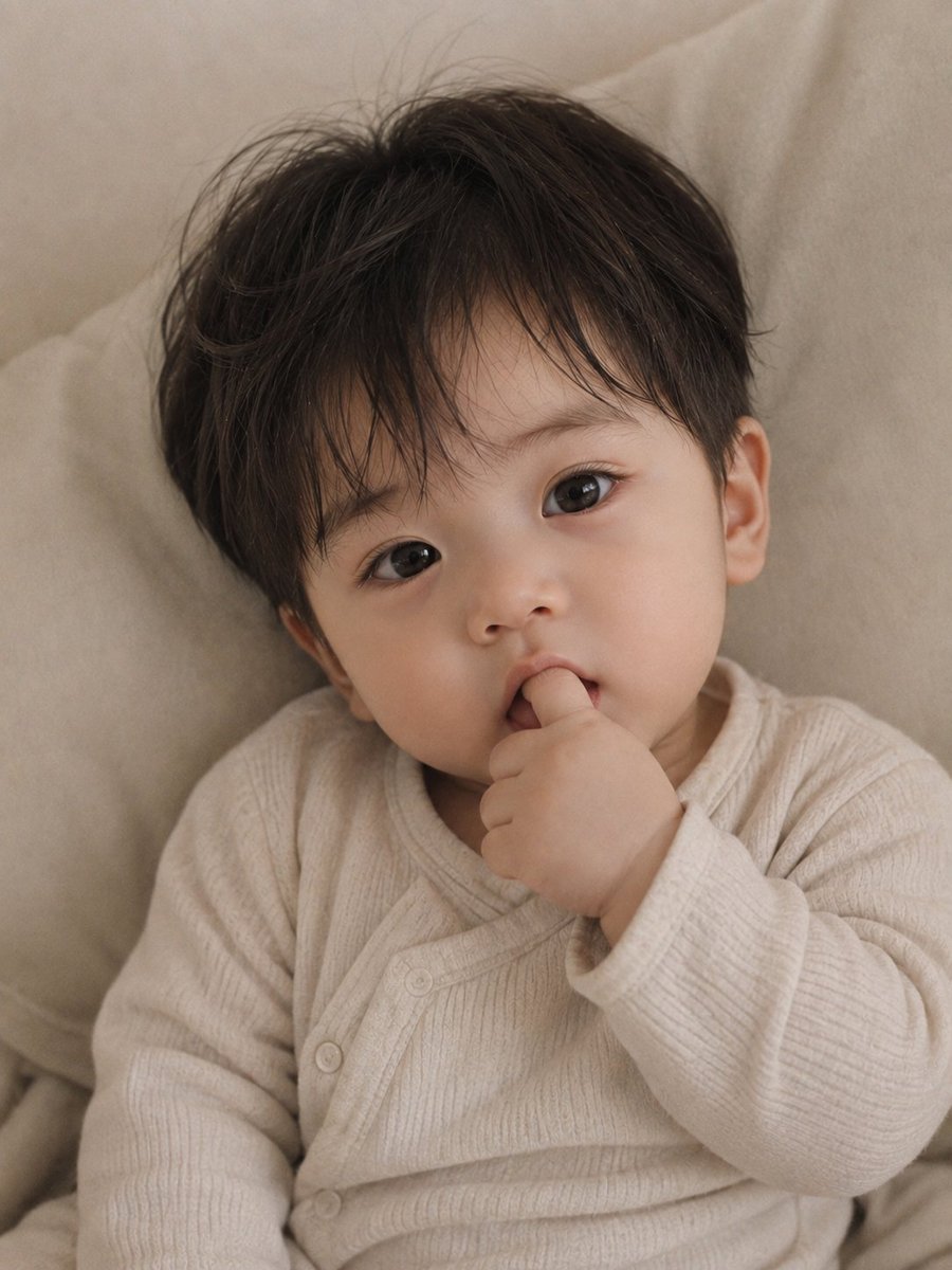 vnt_apple's tweet photo. 상상속 성시부부 첫째 8개월 정도의 모습...
연시은 빼다박아서 진짜 이쁜거 말하는 건 입 아프고  눈꼬리만 살짝 금성제 닮은 듯 하면서도
묭....한 감에 멍때리면서 손가락 빠는거. https://t.co/WSrT0Y99co