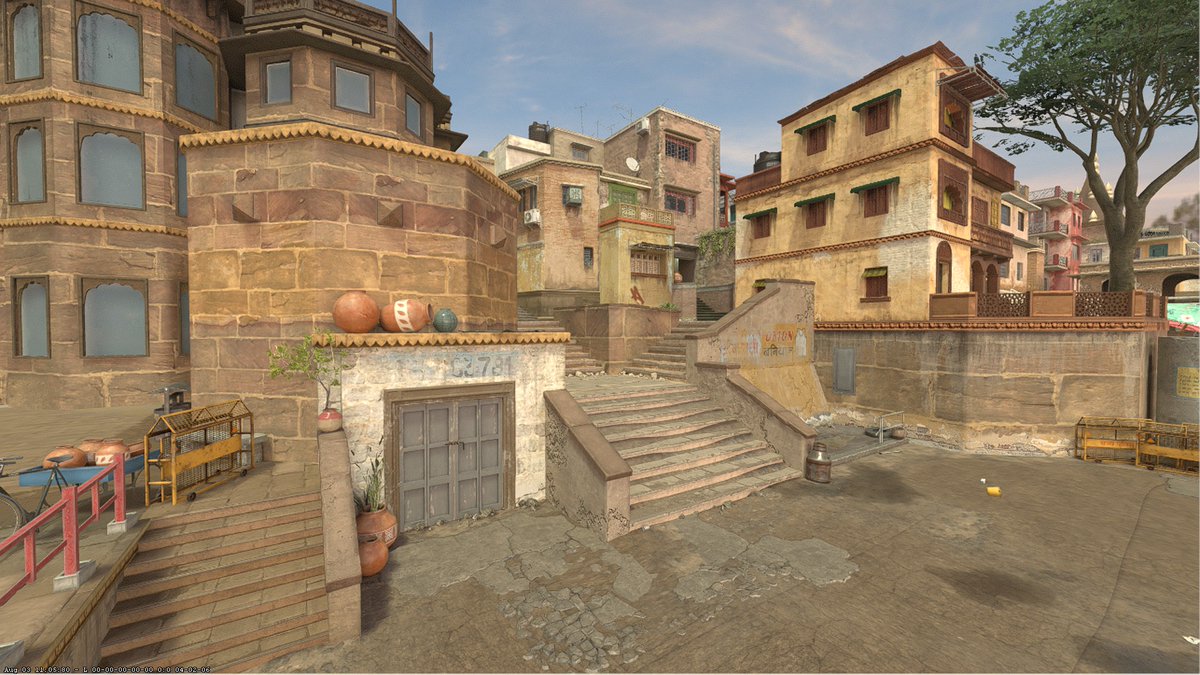 rollingenocide's tweet photo. Glad to have Rye Mac working again on Dharma for @CounterStrike 2 along with @PHRISK3D and @_mattburdette_. He is the one who arted the CS:GO version of de_dharma. Here's some progress comparison showing Tbase:
Greybox by me.
Artpasses by Phrisk. 
And Concept by Rye Mac. https://t.co/J3JfNmntLc
