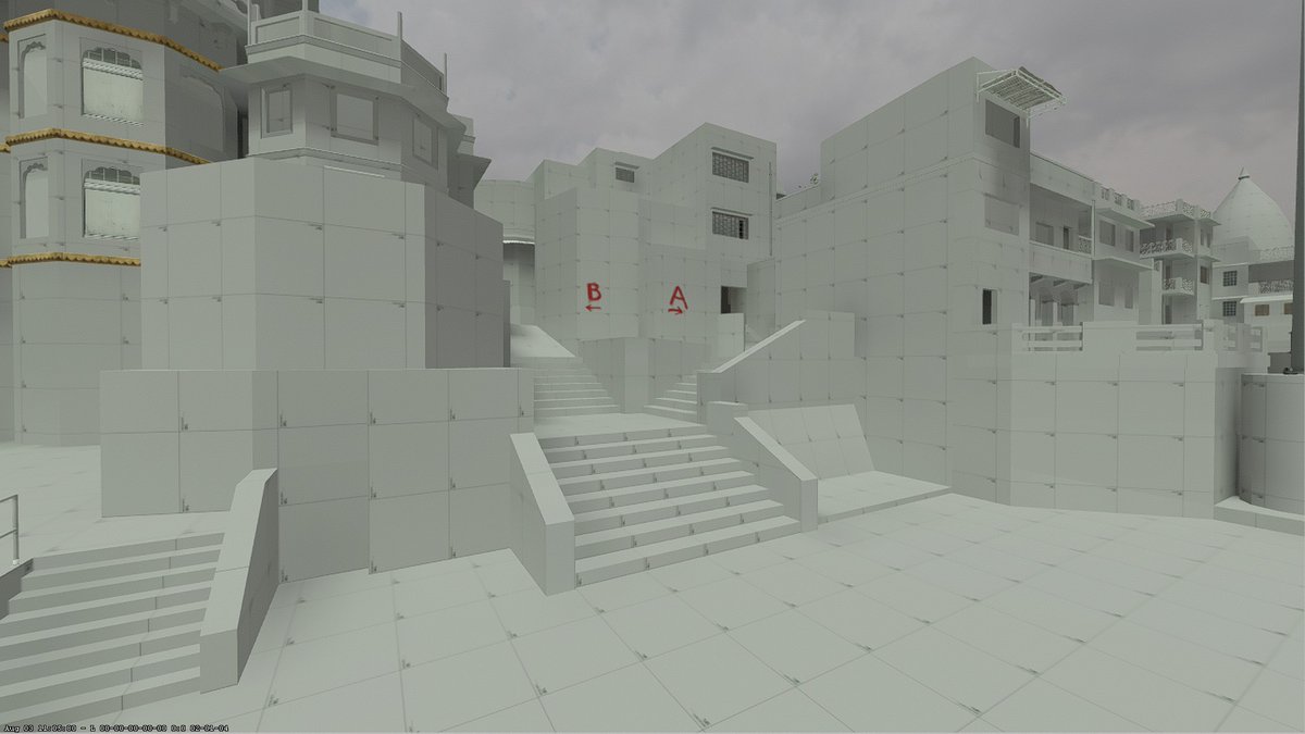 rollingenocide's tweet photo. Glad to have Rye Mac working again on Dharma for @CounterStrike 2 along with @PHRISK3D and @_mattburdette_. He is the one who arted the CS:GO version of de_dharma. Here's some progress comparison showing Tbase:
Greybox by me.
Artpasses by Phrisk. 
And Concept by Rye Mac. https://t.co/J3JfNmntLc