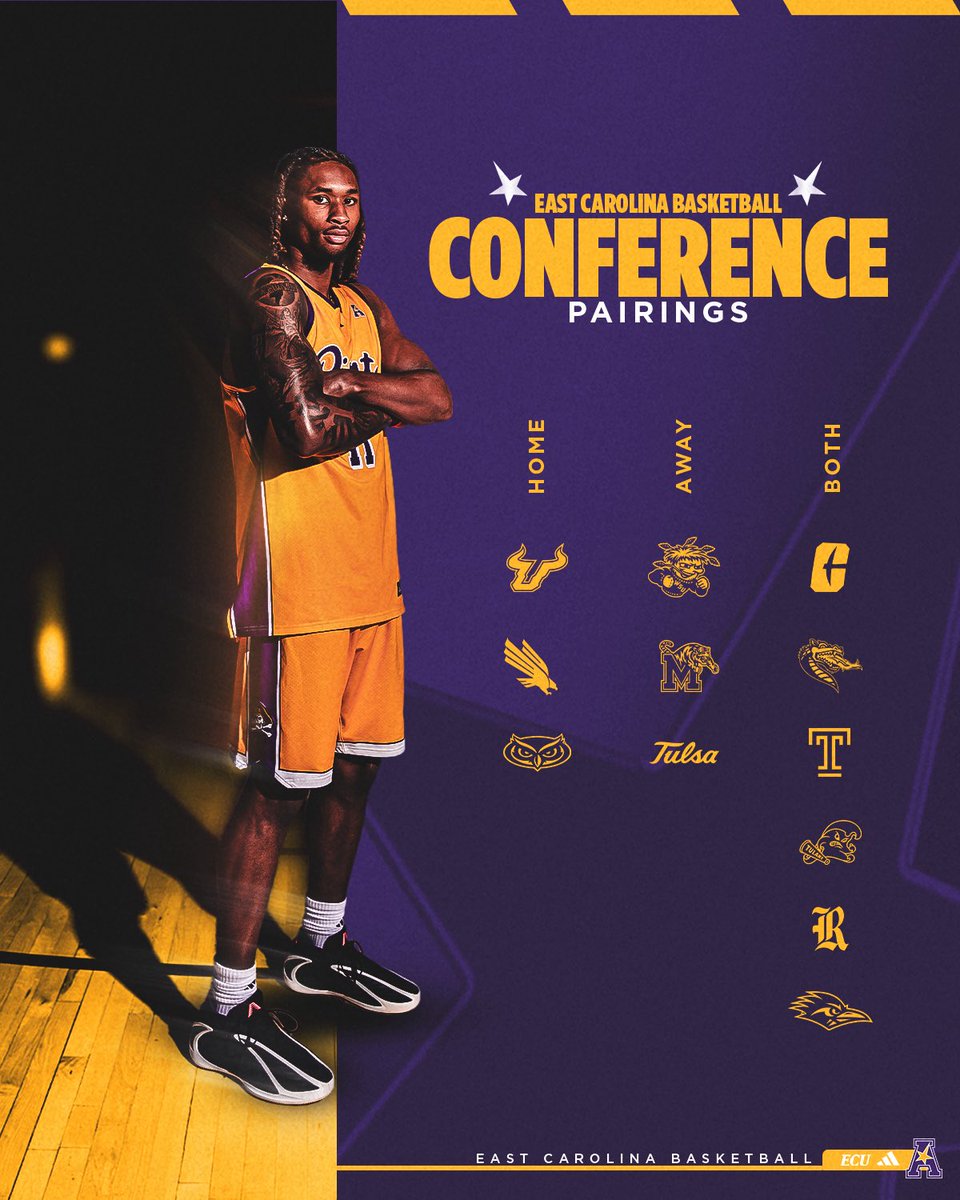 ecubasketball's tweet photo. The 2026-27 American Conference schedule pairings are in! 🏴☠️
#GoPirates https://t.co/Qhy9HpYhNr
