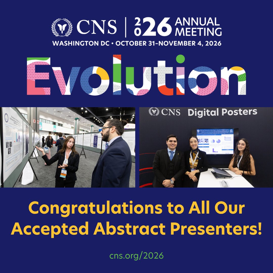 CNS_Update's tweet photo. Congratulations to everyone who will have their abstracts featured at #2026CNS through digital, posters, or presentations! It was a competitive process, and we look forward to seeing your research! Register now and take advantage of the advance registration rate to save: https://t.co/eT1j9GFmtg 
#CNSEvolution #abstracts