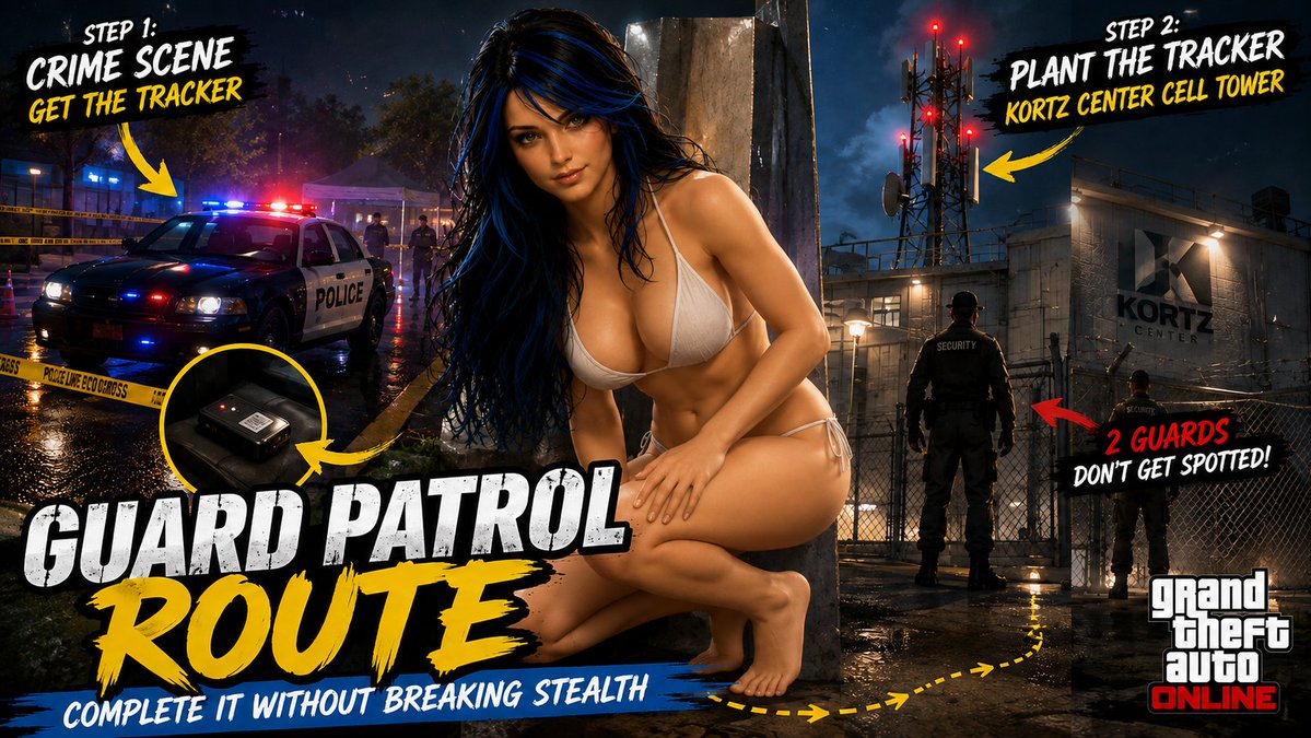 GrandTheftAdams's tweet photo. #GTAOnline #GTAV #KortzCenter #KortzCenterHeist #GuardPatrol #GuardPatrolRoute #HeistPrep #StealthPrep #SoloStealth #CrimeScene #CellTower #TrackerMission #RockstarGames #LexiChronicles #GTA5Online https://t.co/2OJRPKr3Qg