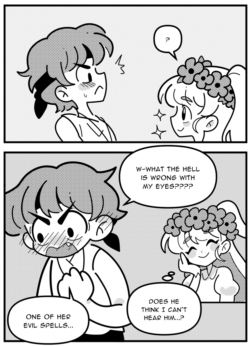 marikyuunVT's tweet photo. To celebrate the release of fields of mistria, I drew a dumb Mari x March comic ✨ https://t.co/ykHOxK0tD2