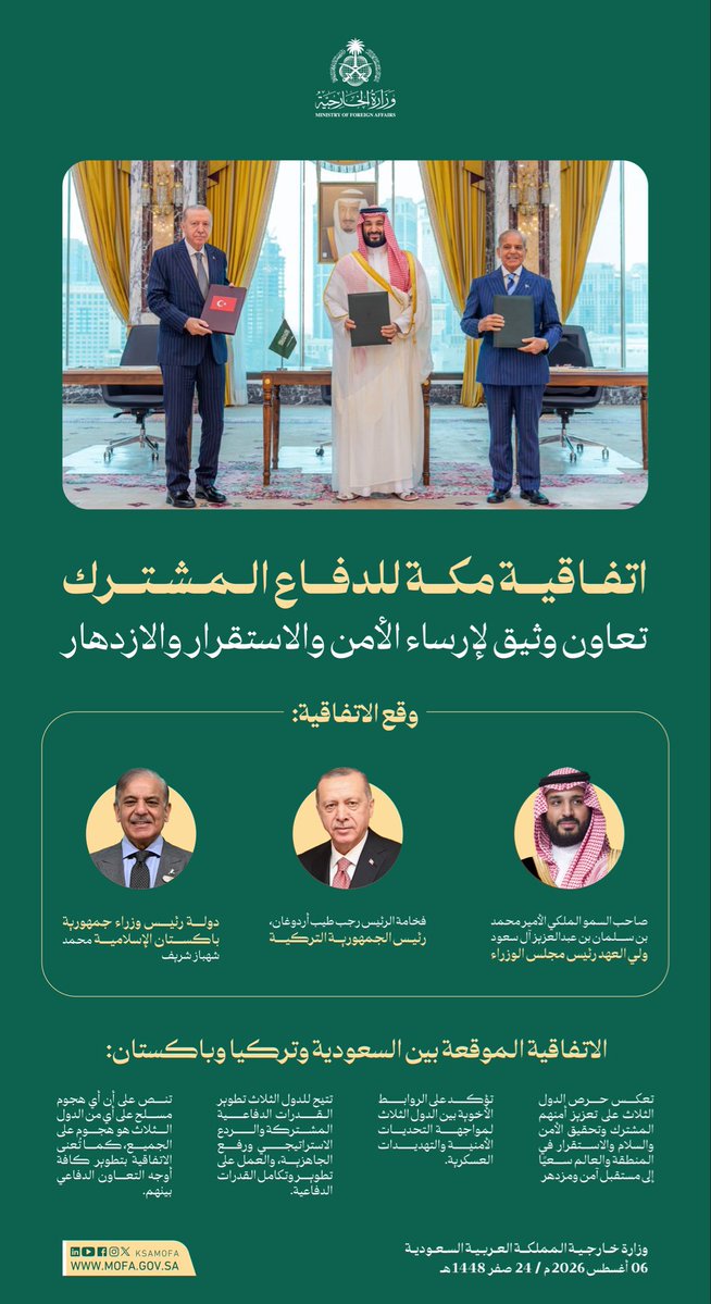 NAYF_GS's tweet photo. #اتفاقيه_مكة_للدفاع_المشترك.. تعاون وثيق لإرساء الأمن والاستقرار والازدهار
🇹🇷 🇵🇰 🇸🇦 https://t.co/npD2go3nLt