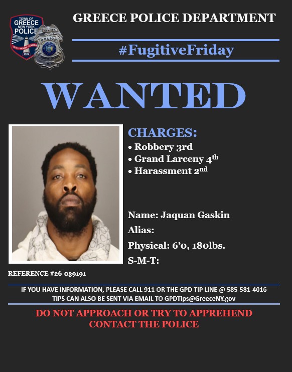GreecePoliceNY's tweet photo. 🚨#FUGITIVEFRIDAY🚨
Any INFO? 📲Call the GPD tip line @ 585-581-4016 or 📨email tips to GPDTips@GreeceNY.gov
@ROCHNYCRIMEINFO https://t.co/wJTCCmGPJS