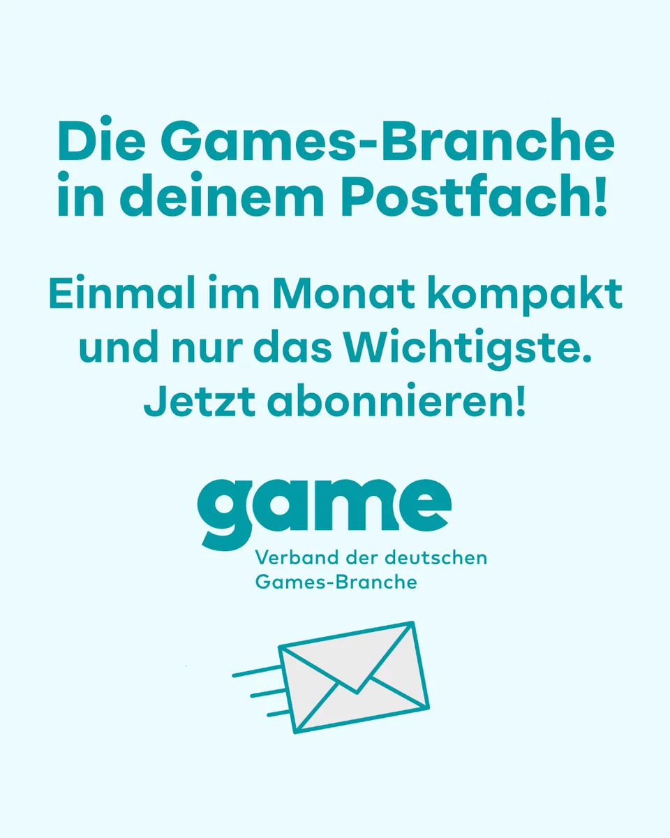 Die Games-Branche in deinem Postfach! Einmal im Monat kompakt und nur das Wichtigste. Jetzt abonnieren!